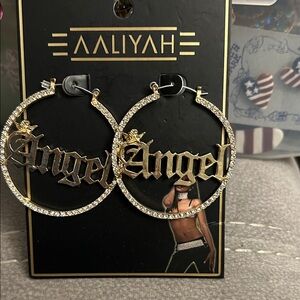 Aaliyah Gold and Silver Angel Hoop Earrings